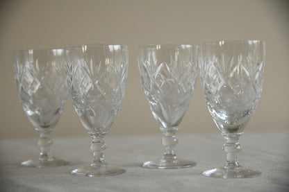 4 Cut Glass Licqueur Glasses