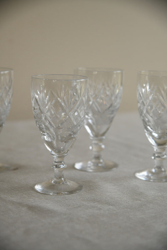 4 Cut Glass Licqueur Glasses