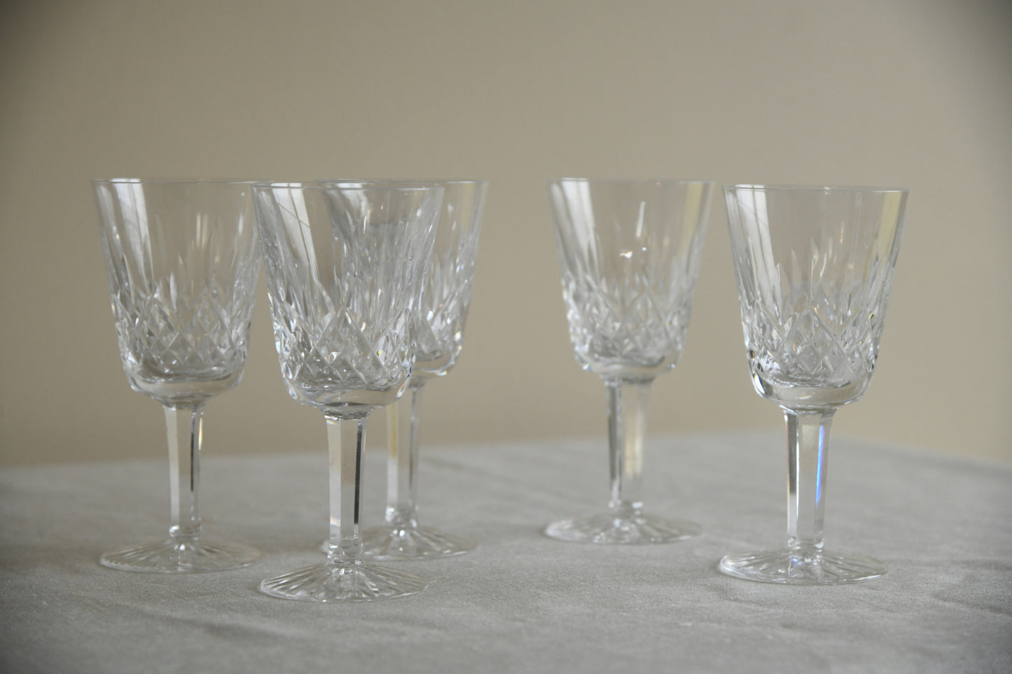 5 Vintage Quality Wine Glasses