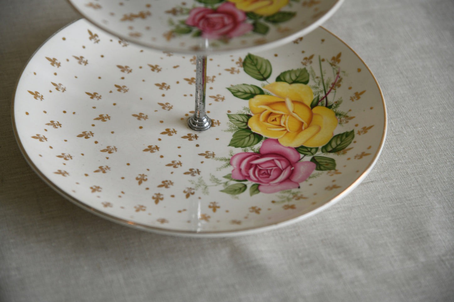 Vintage Floral Cake Stand