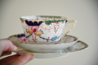 Antique Part Tea Set Floral Victorian 10 Cups Saucers