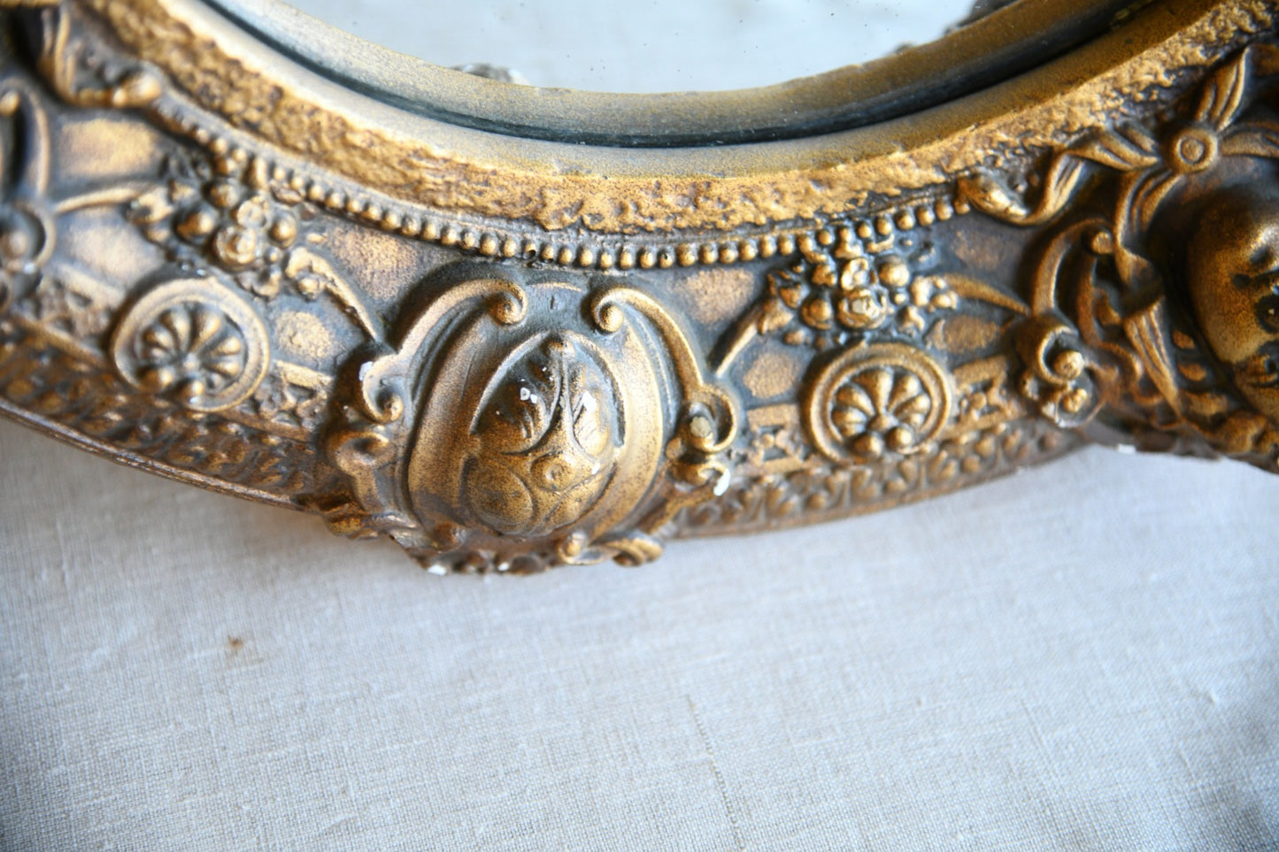 Convex Gilt Plaster Mirror