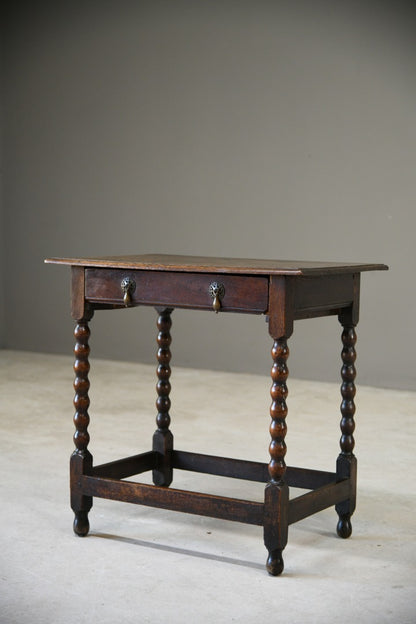 English Oak Bobbin Side Table