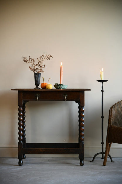 English Oak Bobbin Side Table