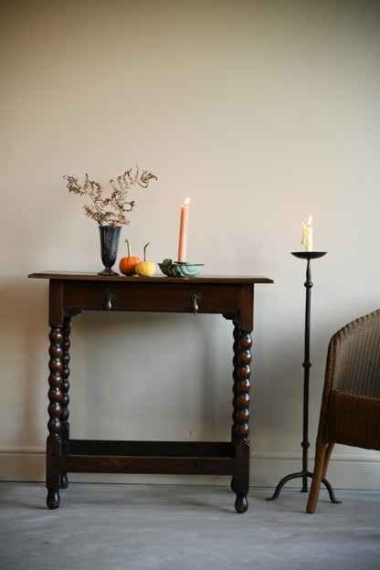 English Oak Bobbin Side Table