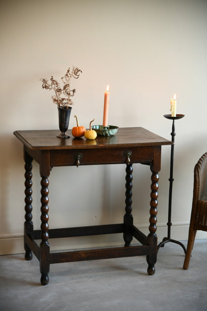 English Oak Bobbin Side Table