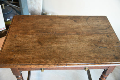 English Oak Bobbin Side Table