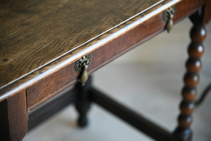 English Oak Bobbin Side Table