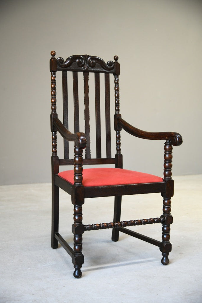 Early 20th Century Oak Bobbin Chair
