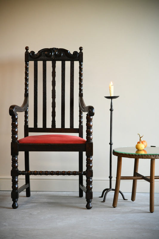 Early 20th Century Oak Bobbin Chair