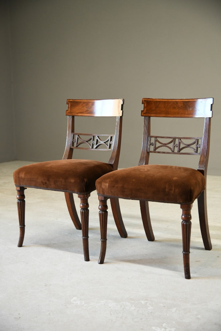 Pair Regency Mahogany Dining Chairs