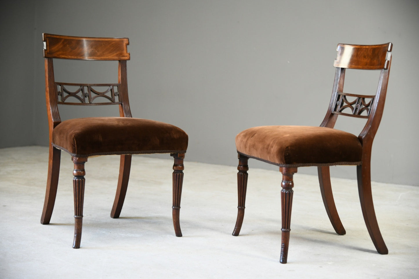 Pair Regency Mahogany Dining Chairs