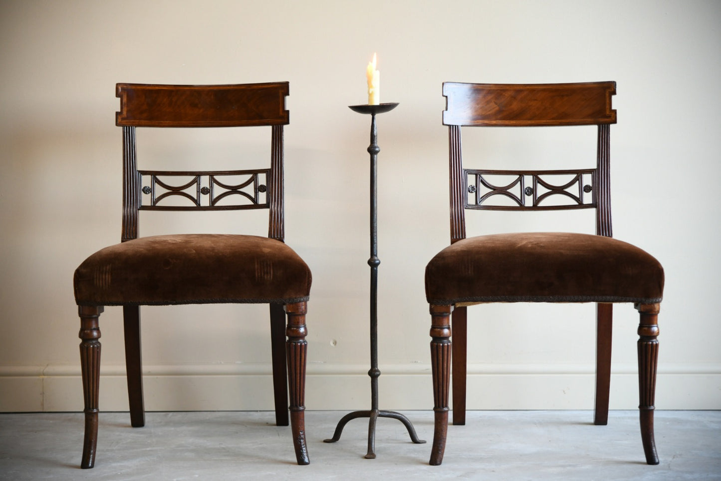 Pair Regency Mahogany Dining Chairs