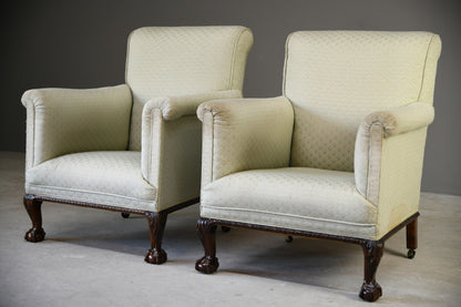 Pair Upholstered Armchairs