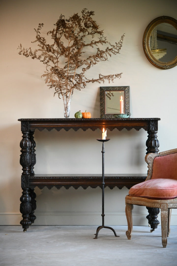 Antique Oak Buffet Table