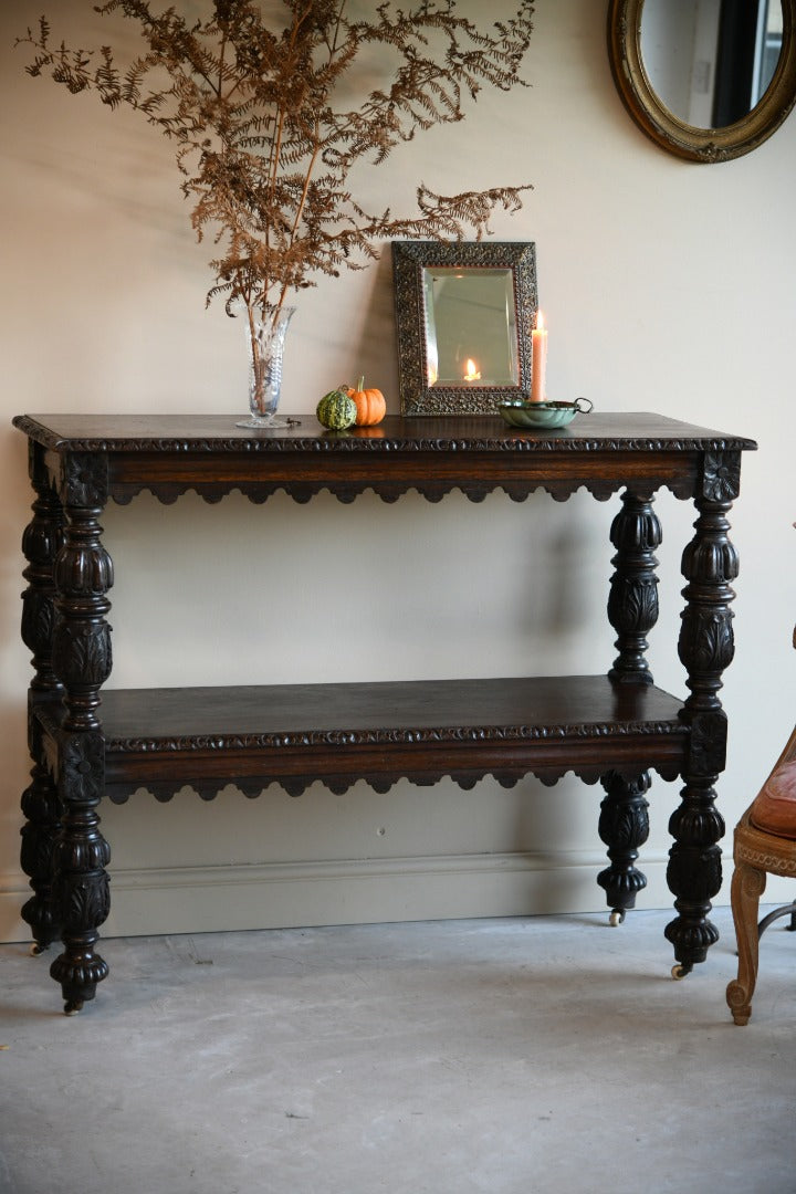 Antique Oak Buffet Table