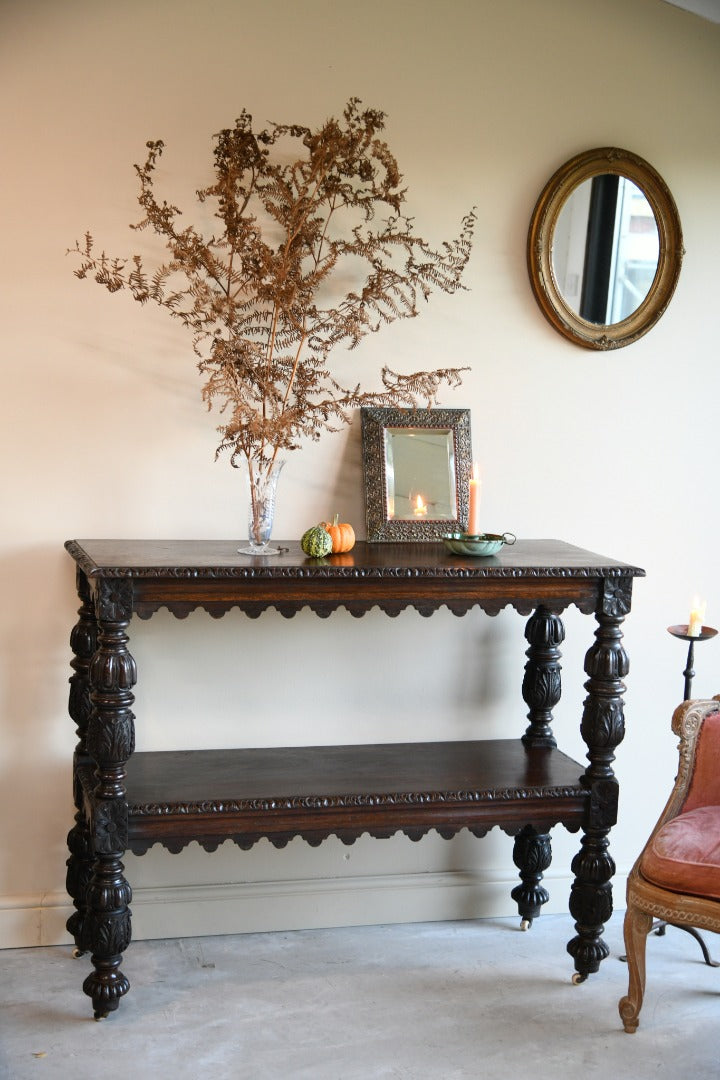 Antique Oak Buffet Table