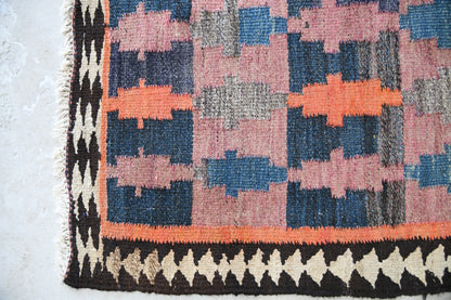 Vintage Woven Wool Kelim Rug