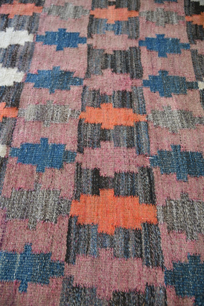 Vintage Woven Wool Kelim Rug