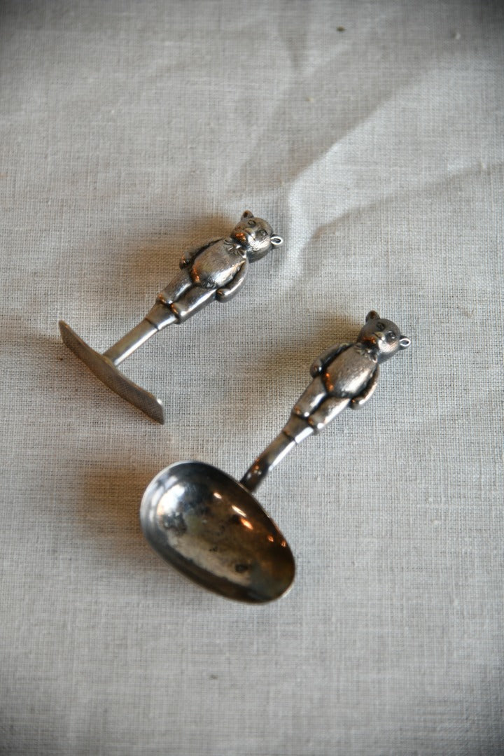 Vintage EPNS Teddy Spoon & Pusher