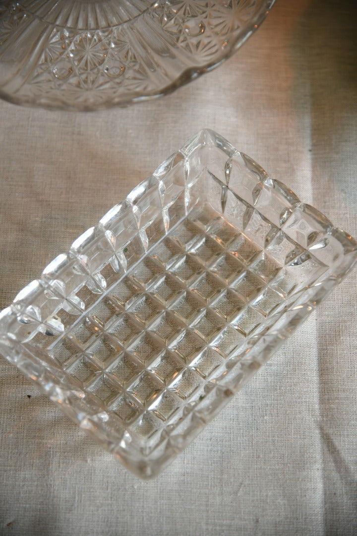 Glass Cake Stand and Glass Dish