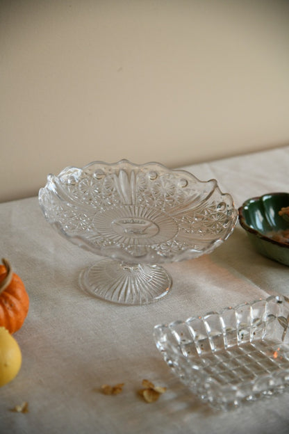 Glass Cake Stand and Glass Dish