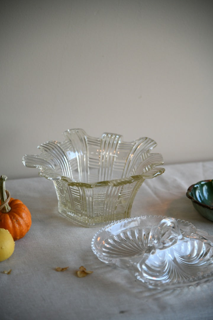 Glass Nibbles Dish and Glass Bowl