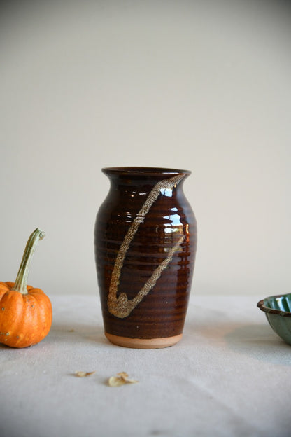 Brown Glazed Studio Pottery Vase