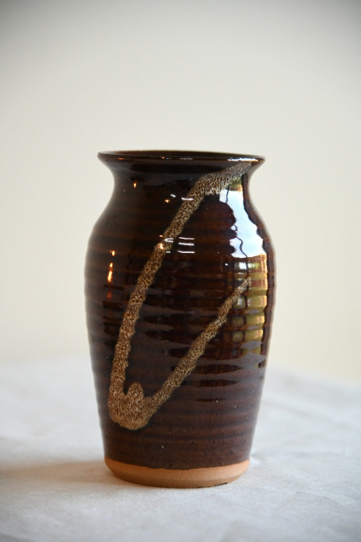 Brown Glazed Studio Pottery Vase