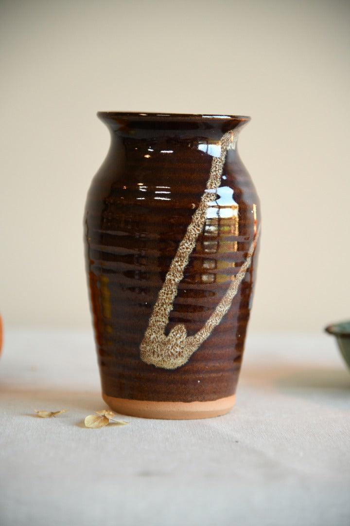 Brown Glazed Studio Pottery Vase