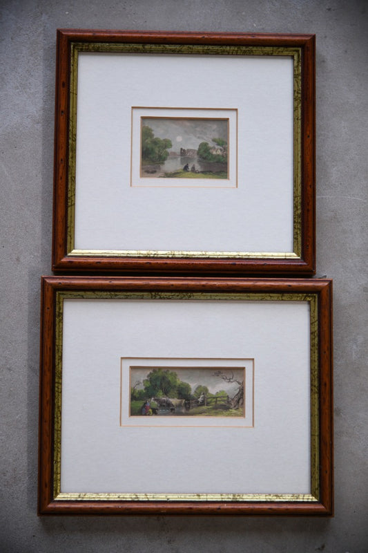 Pair of Hand Coloured Prints