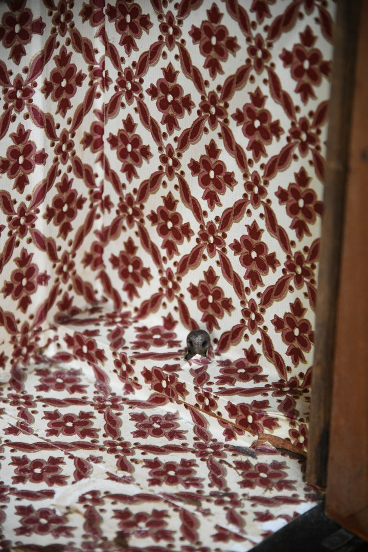 French Marble & Marquetry Veneer Cabinet