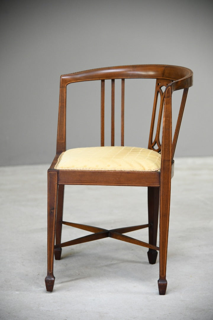 Edwardian Inlaid Walnut Corner Chair