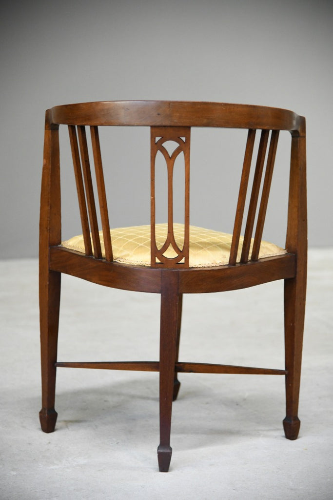 Edwardian Inlaid Walnut Corner Chair