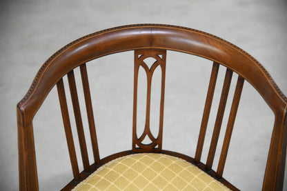 Edwardian Inlaid Walnut Corner Chair