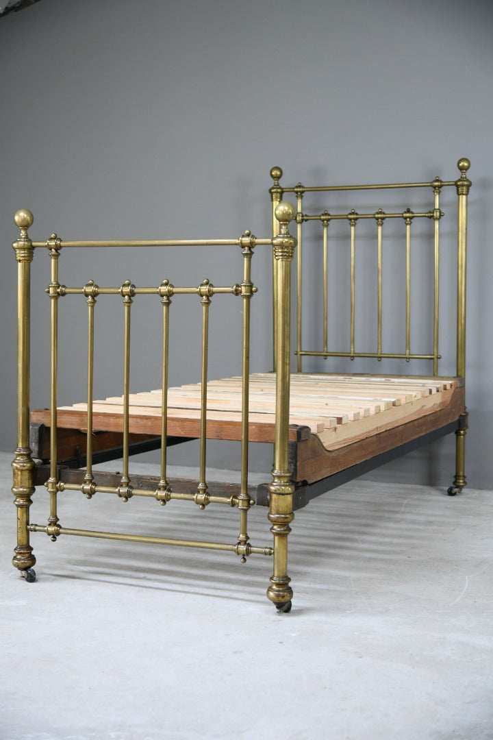 Victorian Shoolbred Single Brass Bed Frame