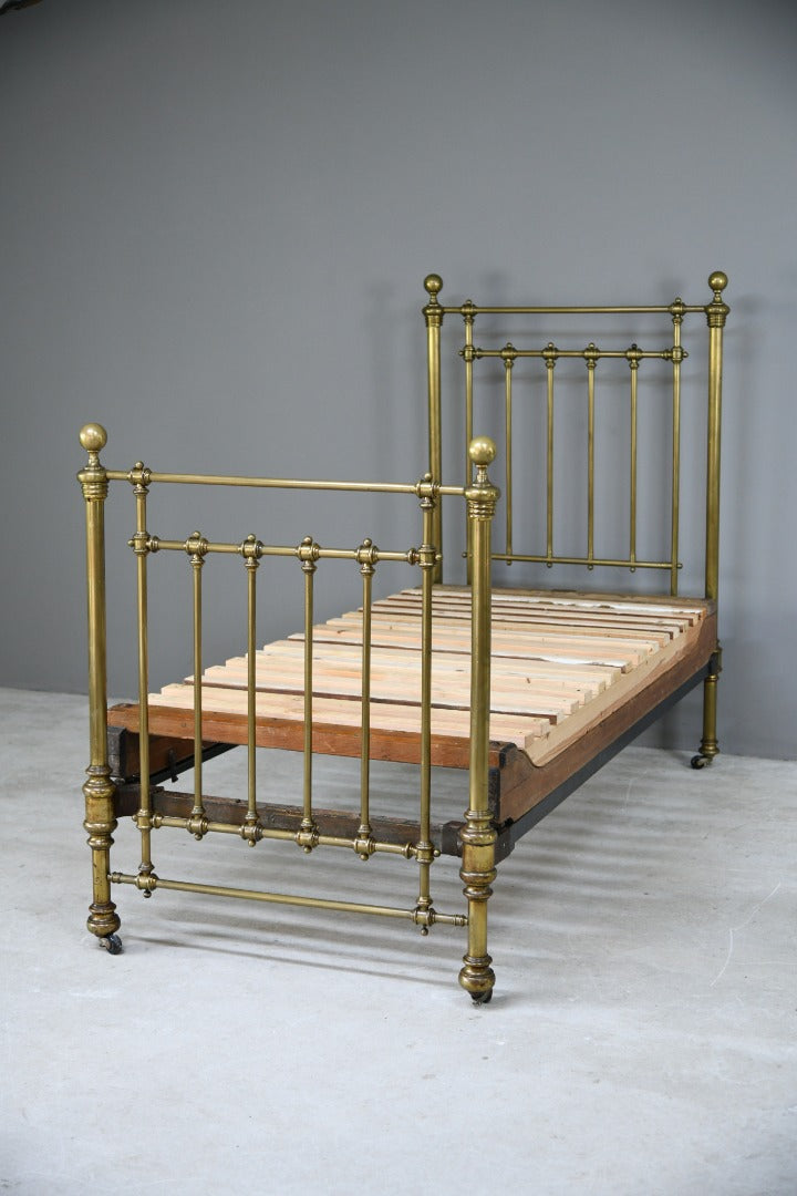 Victorian Shoolbred Single Brass Bed Frame