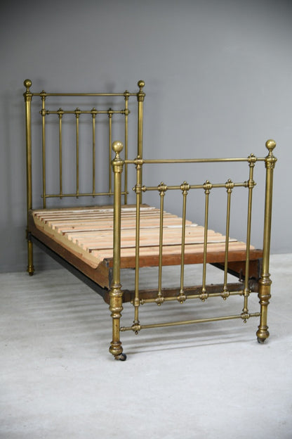 Victorian Shoolbred Single Brass Bed Frame