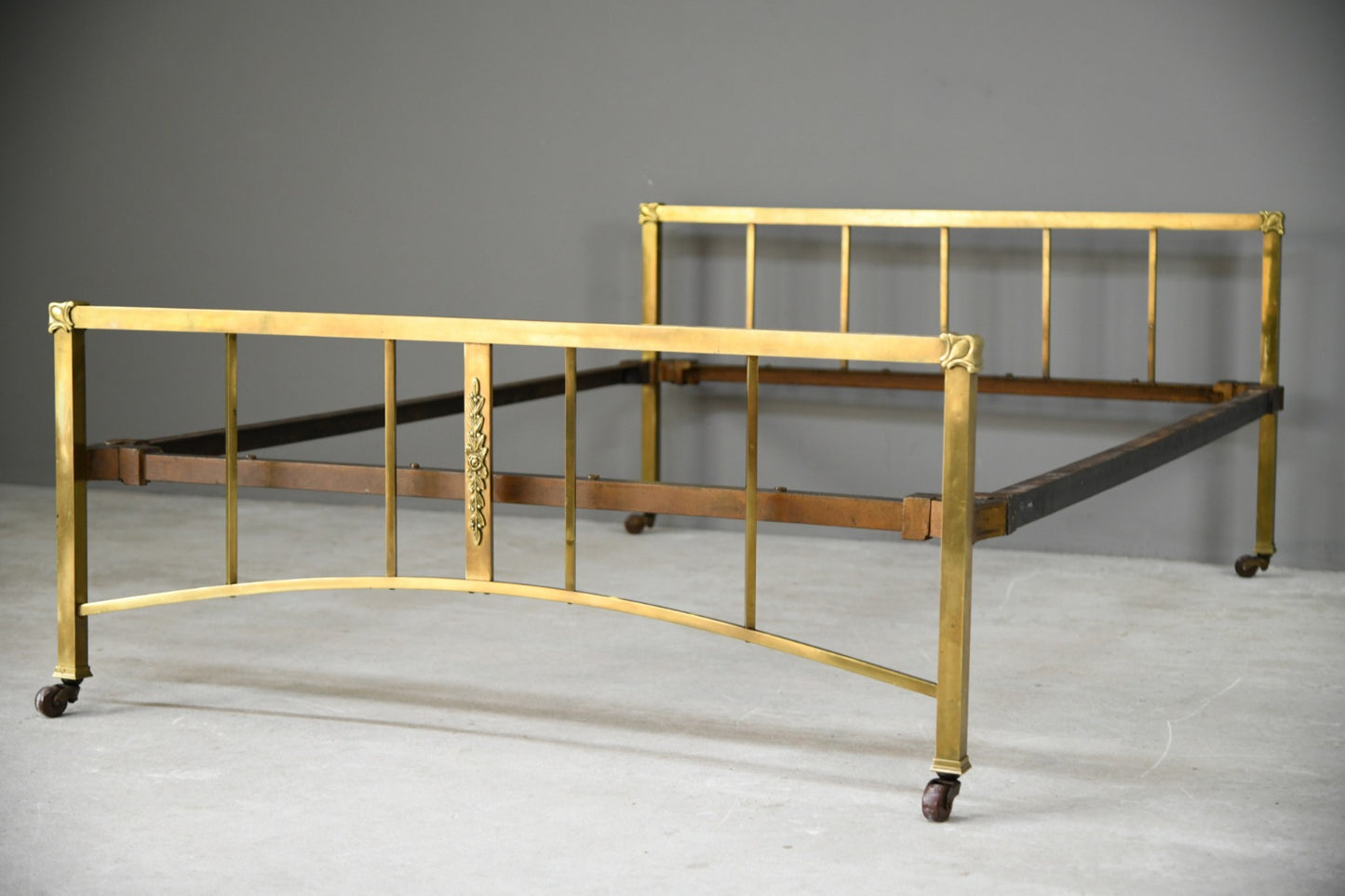 Late 19th Century Brass Bed Frame 4' 6''