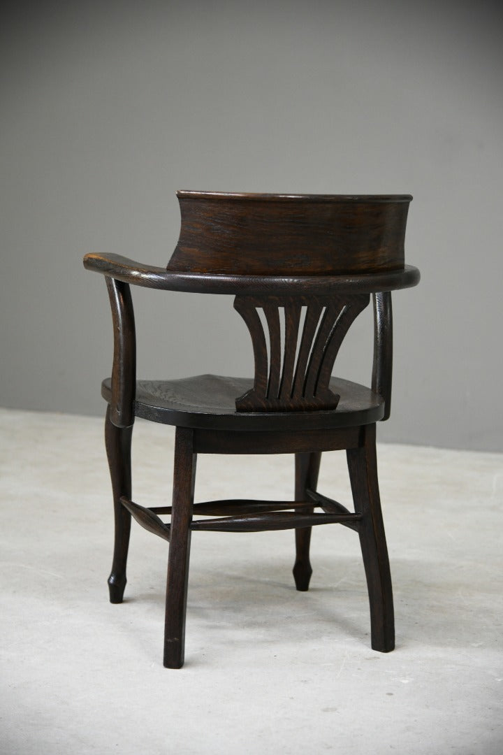 Antique Dark Oak Desk Chair