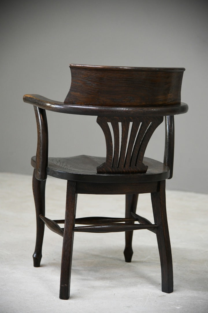 Antique Dark Oak Desk Chair