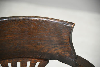 Antique Dark Oak Desk Chair