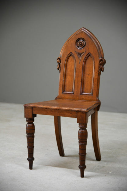 Gothic Oak Hall Chair