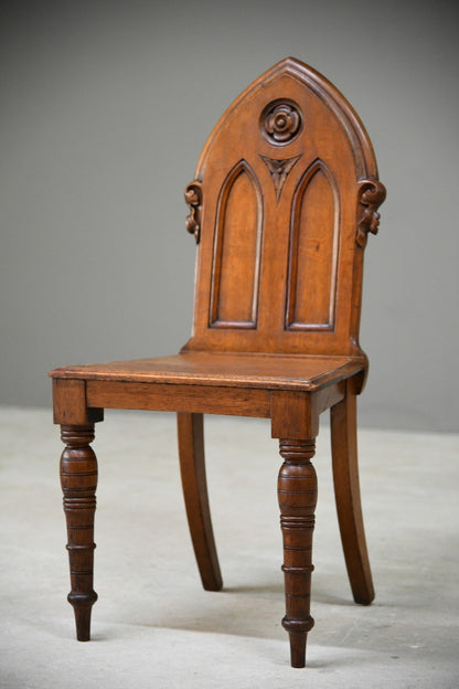 Gothic Oak Hall Chair