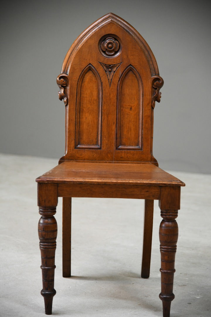 Gothic Oak Hall Chair