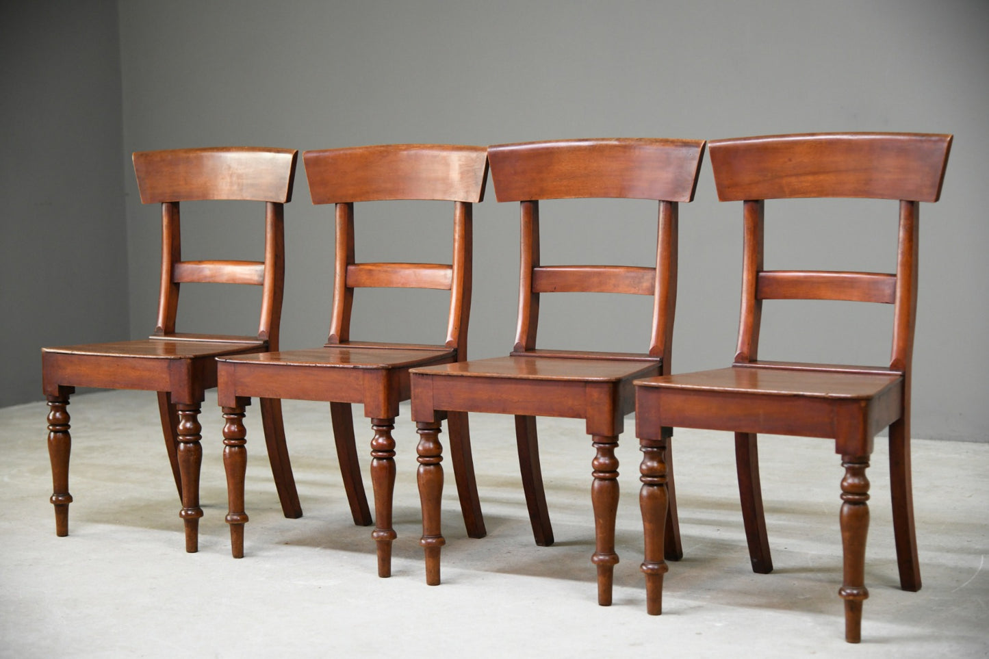 19th Century Mahogany Bar Back Chairs