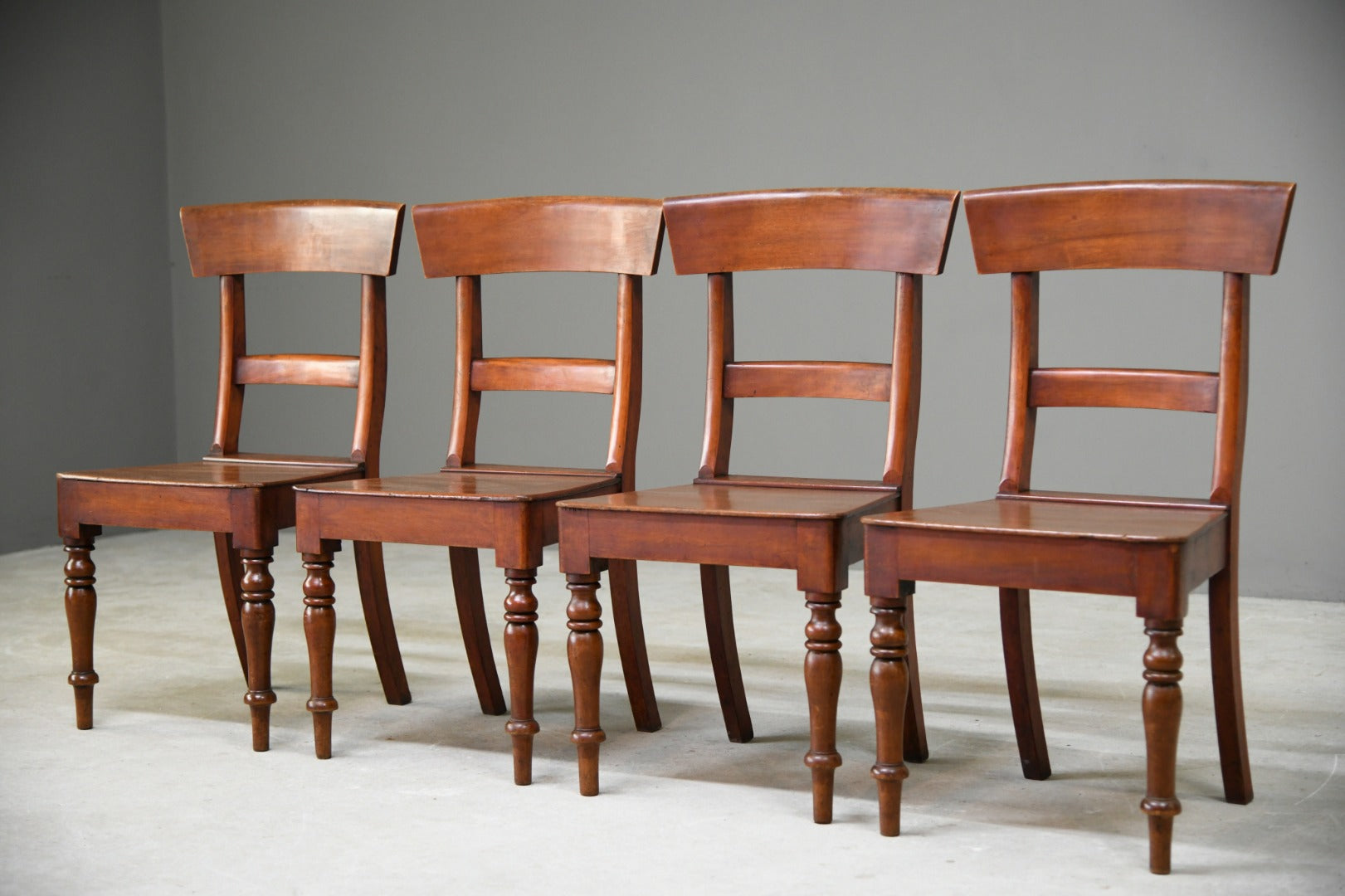 19th Century Mahogany Bar Back Chairs