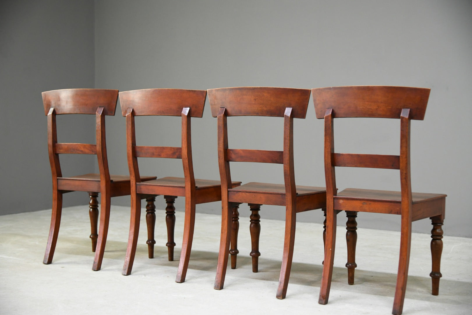 19th Century Mahogany Bar Back Chairs