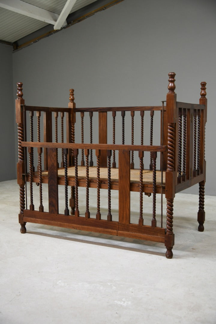 Walnut Barley Twist Cot