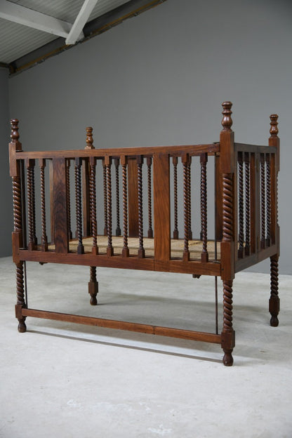 Walnut Barley Twist Cot